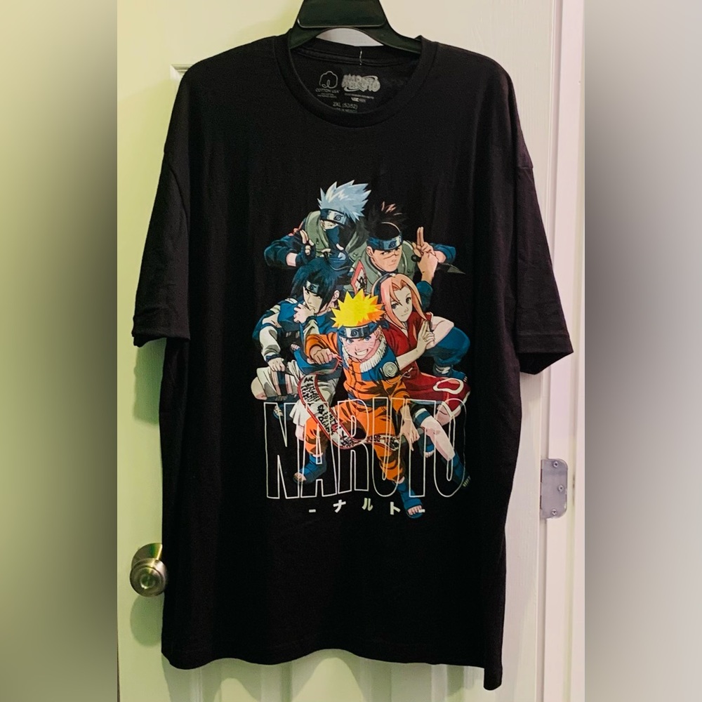Naruto Mens Graphic Tee Size 3X-Large (54-56) short Sleeve Pullover Black